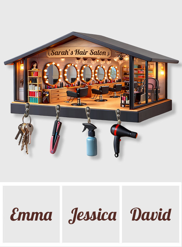 Geschenk für Friseure, Friseursalon – Personalisierter, individuell geformter Hängeständer für Friseure