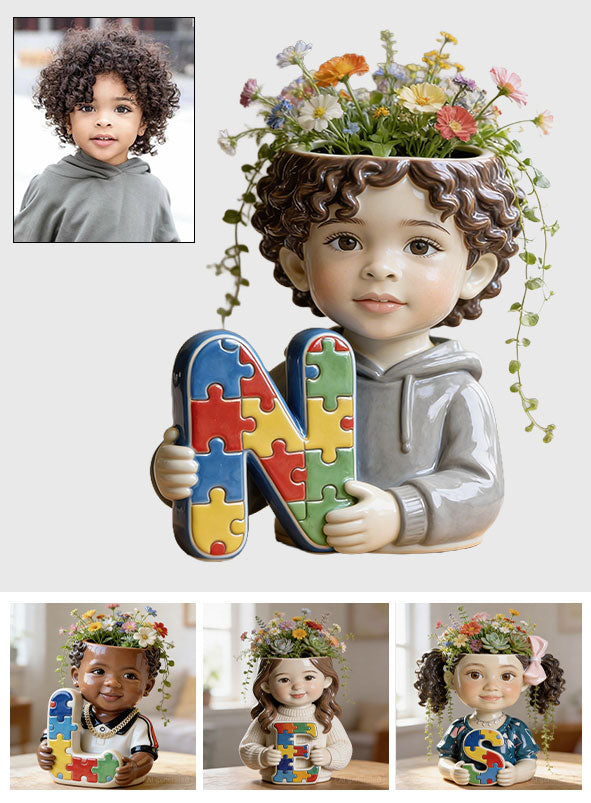 Custom Any Photo - Personalized Autism Awareness Acrylic Pot