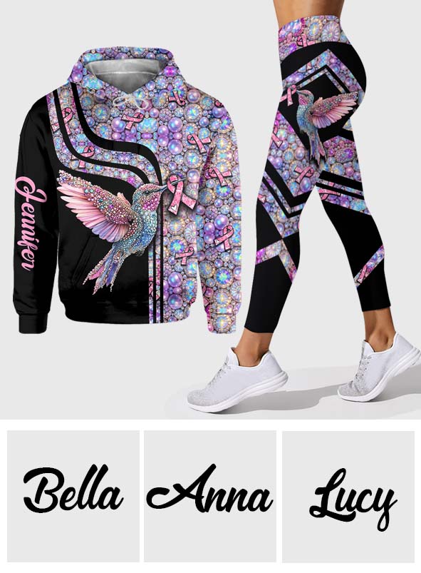 Pink Hummingbird – Personalisierter Hoodie und Leggings zur Sensibilisierung für Brustkrebs