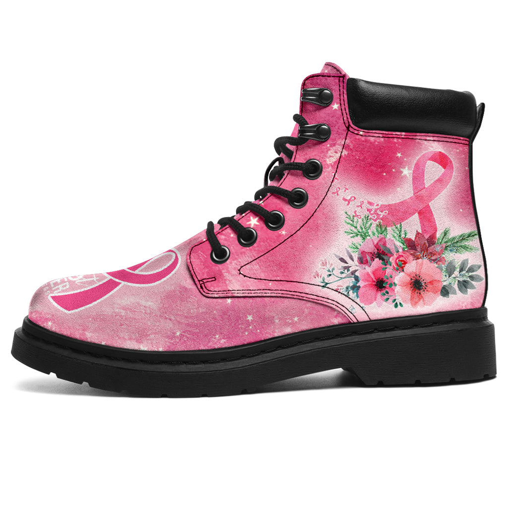 Floral Breast Cancer Awareness Breast Cancer Awareness All Season Boots 0622
