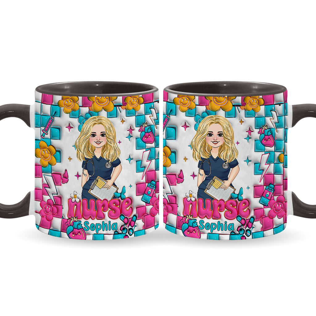 Krankenschwesterleben – Personalisierte Tasse mit Krankenschwester-Motiv