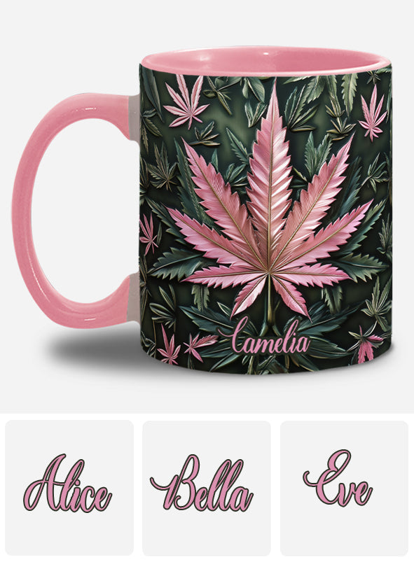 Stoner Chick – Personalisierter Becher mit Cannabis-Akzent