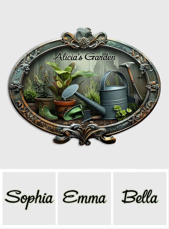 Green Garden - Personalized Gardening Cut Metal Sign