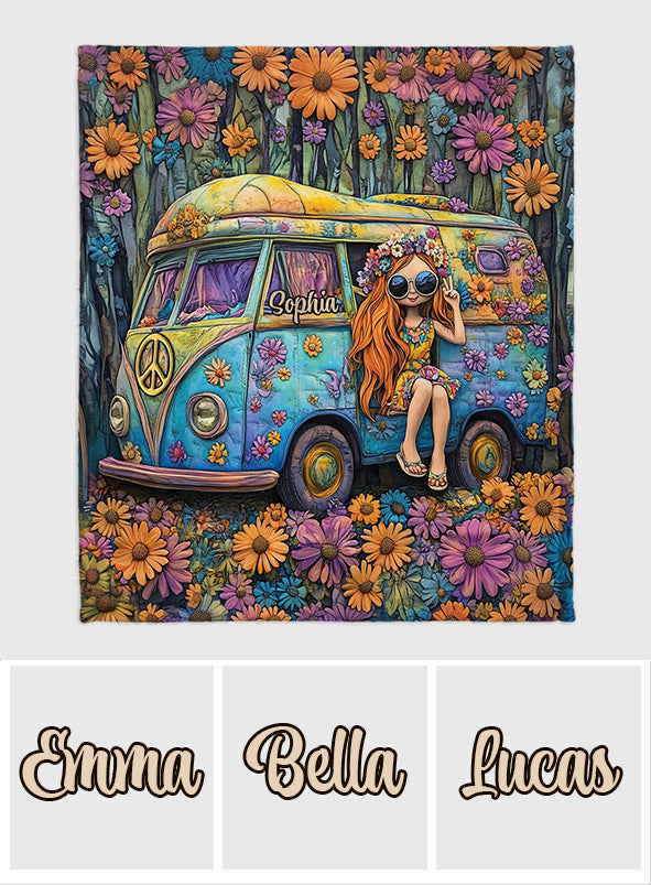 Fantastischer Wohnwagen – personalisierte Hippie-Decke