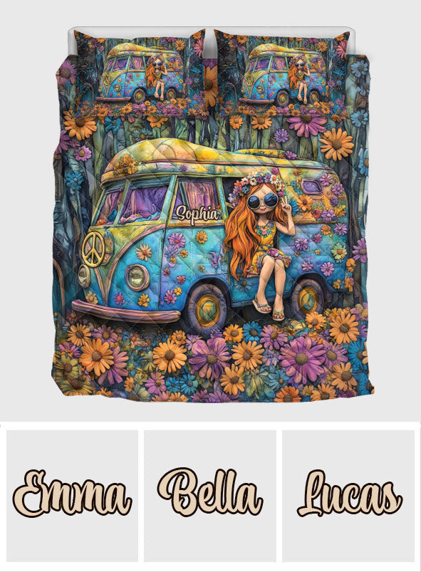 Awesome Caravan - Personalized Hippie Quilt Set