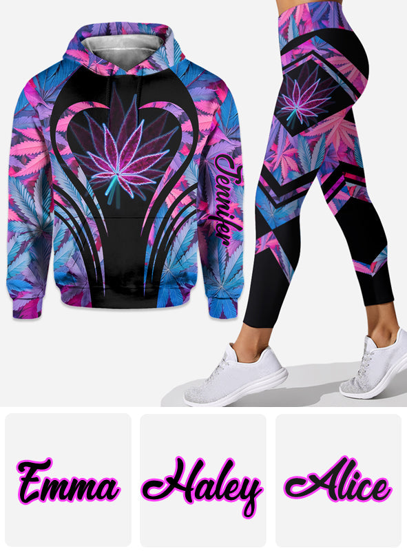 Atemberaubendes Blatt – personalisierter Weed-Hoodie und Leggings