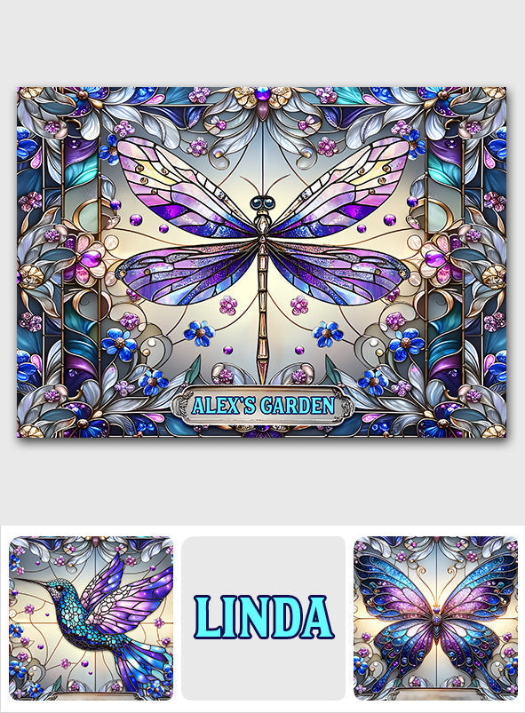 Mein kleiner Garten – Personalisiertes rechteckiges Metallschild für Gartenliebhaber