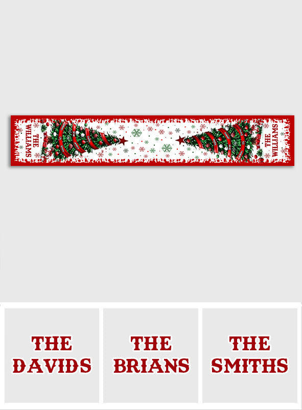 Merry Christmas - Personalized Family Table Runner