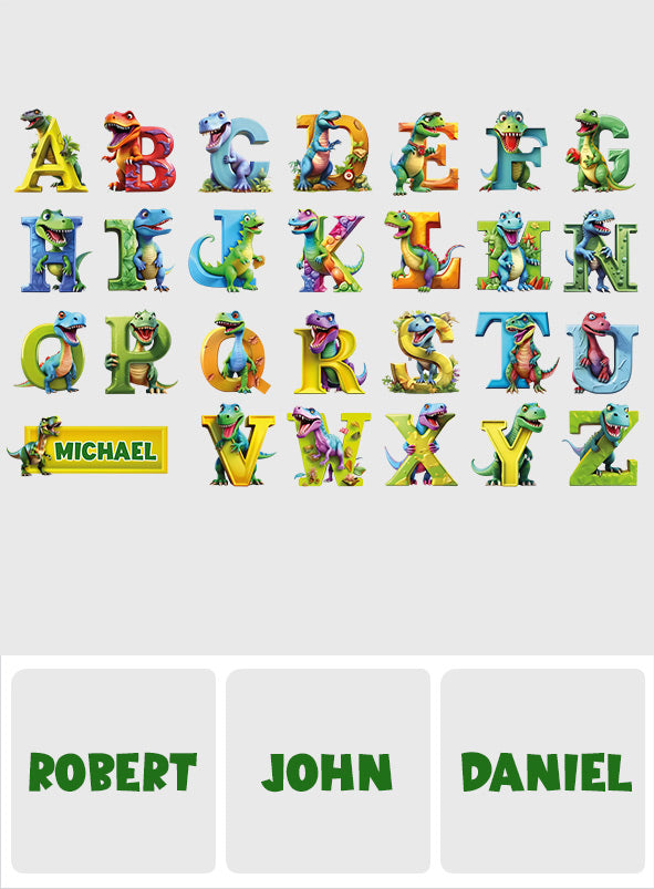Dinosaur Alphabet Kid Learning - Personalized Kid Wall Decal