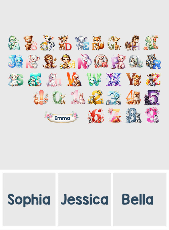 Animal Number Kid Learning - Personalized Kid Wall Decal