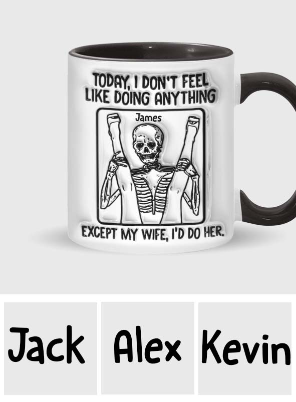 Heute habe ich zu nichts Lust – personalisierte Tasse mit Totenkopf-Akzent