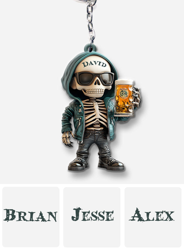 Coole Typen trinken Bier – Personalisierter Bier-Schlüsselanhänger