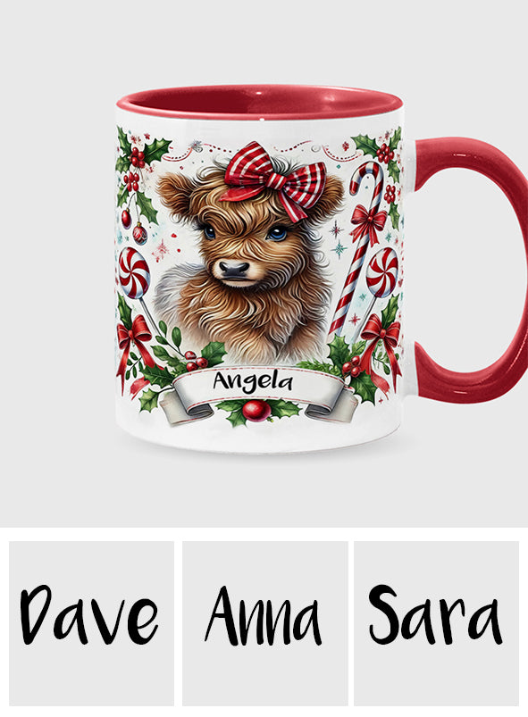 Cute Highland Cow - Personalized Accent Mug