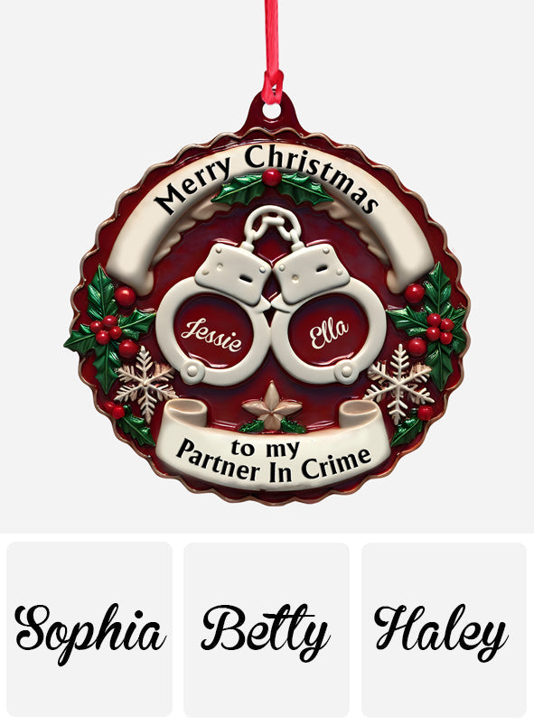 Partner In Crime - Personalized Bestie Ornament