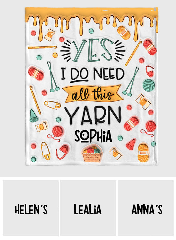 Ja, ich brauche all dieses Garn – personalisierte Strickdecke