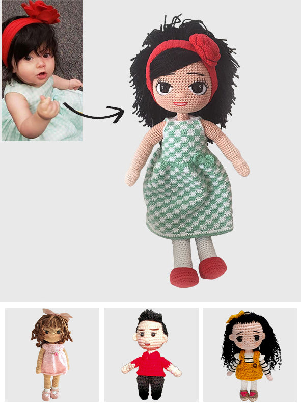 Meine Enkelkinder – Geschenk für Opa – Personalisierte handgestrickte Puppe