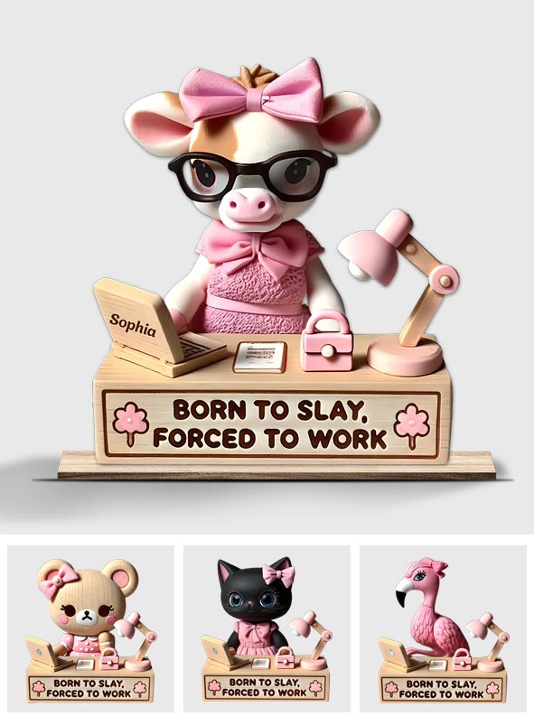 Geboren, um zu glänzen, gezwungen zu arbeiten – Personalisierter Kollege 1, groß, freistehend