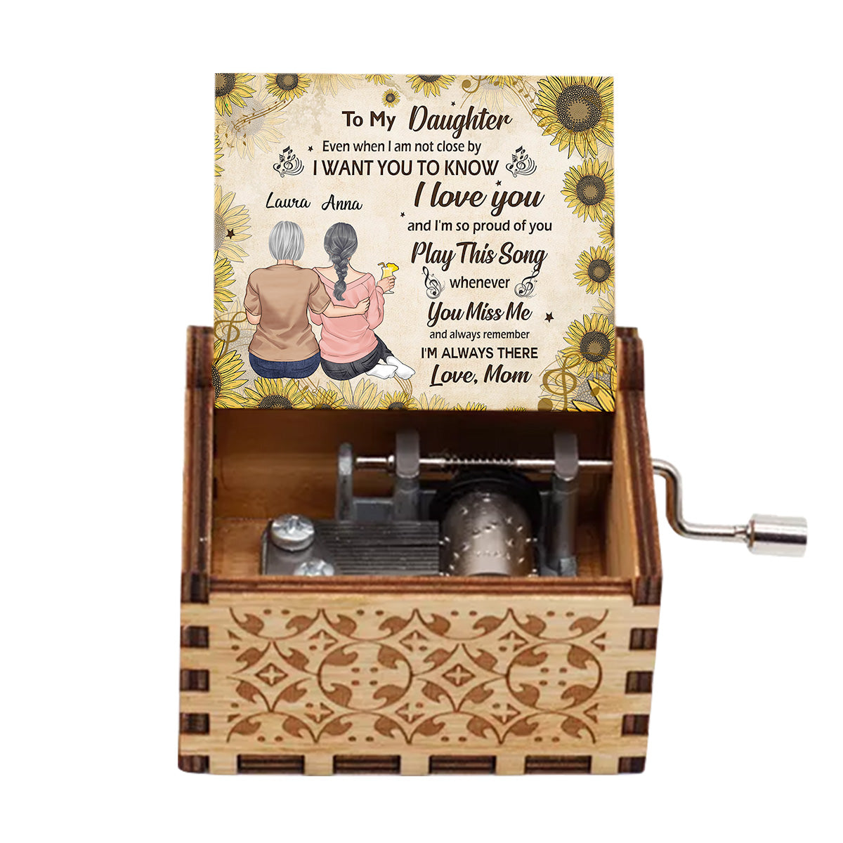 Play This Song - Gift for grandma, mom, daughter, granddaughter - Personalized Hand Crank Music Box