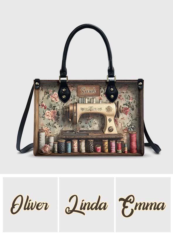 Vintage Sewing Room - Personalized Sewing Leather Handbag