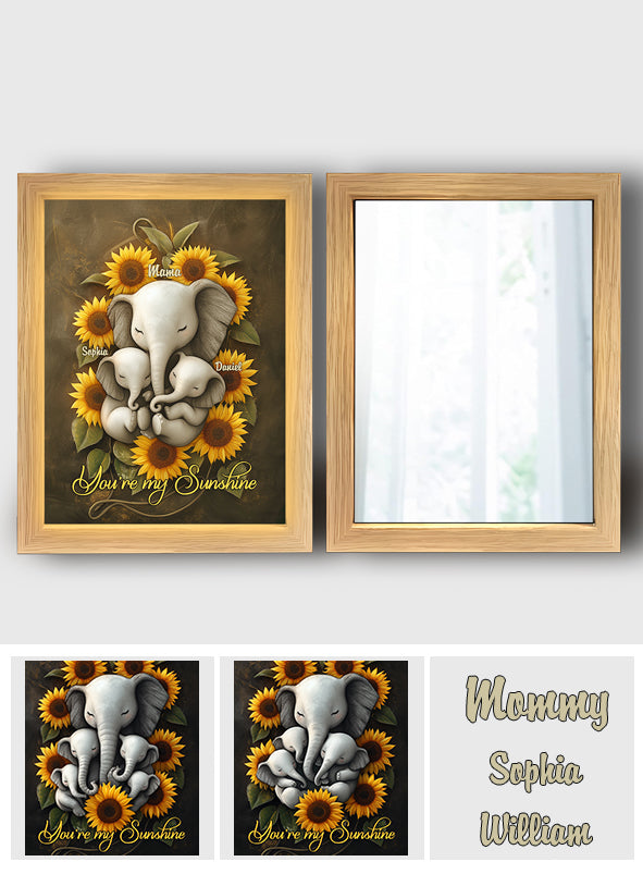 Du bist mein Sonnenschein – Personalisiertes Nachtlicht aus Holz mit Spiegel für Mutter