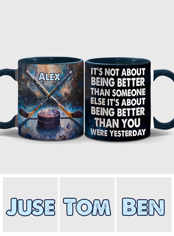 Es geht darum, besser zu werden – personalisierter Hockey-Akzentbecher