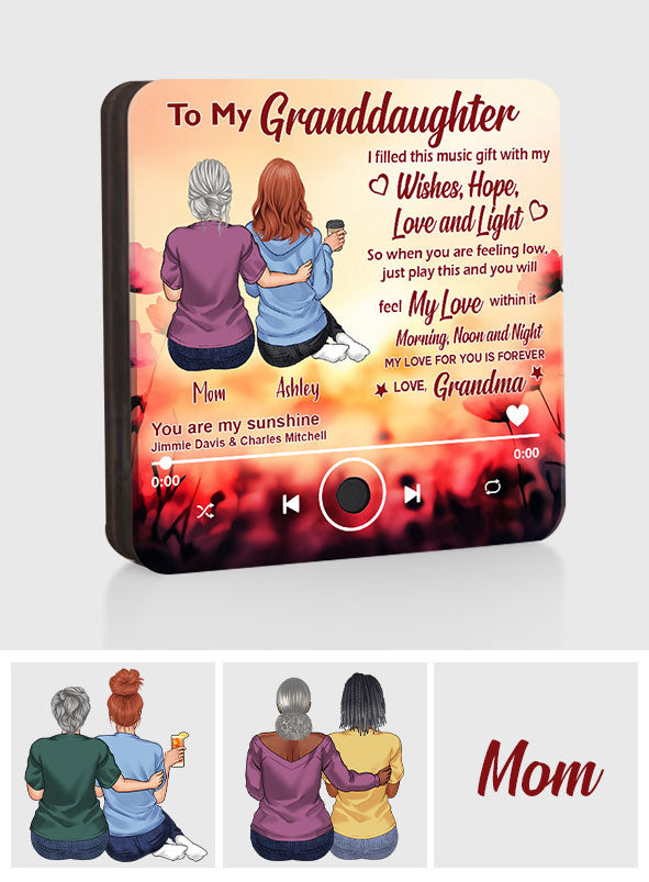 Für meine Enkelin – Personalisierter Kühlschrankmagnet mit Musikmotiv zum Schulabschluss