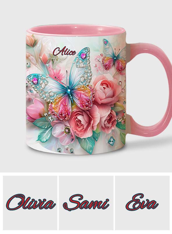 Schmetterlinge lieben – Personalisierte Tasse mit Schmetterlingsmotiv