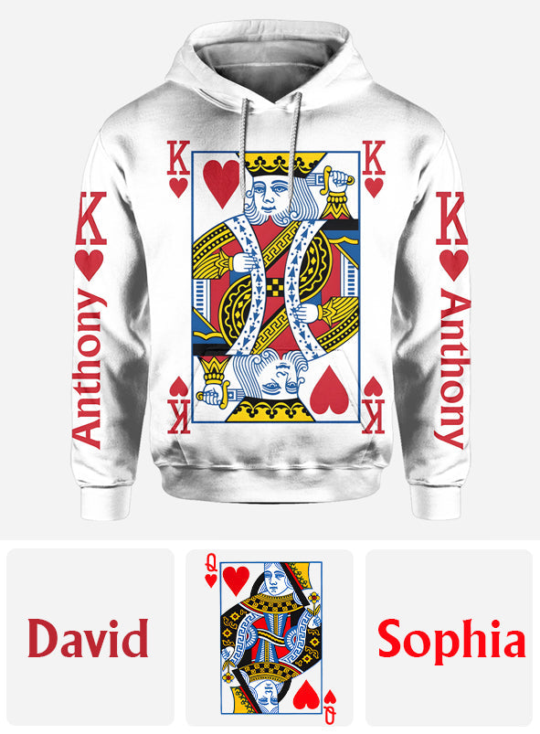 King And Queen Of Love - Personalized Couple All Over Shirt