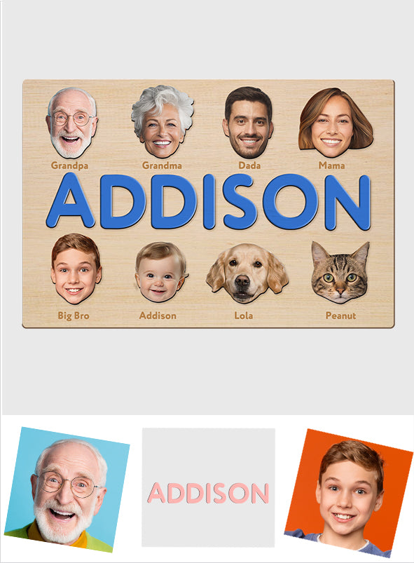 Familienpuzzle – Personalisiertes Puzzle mit Kindernamen