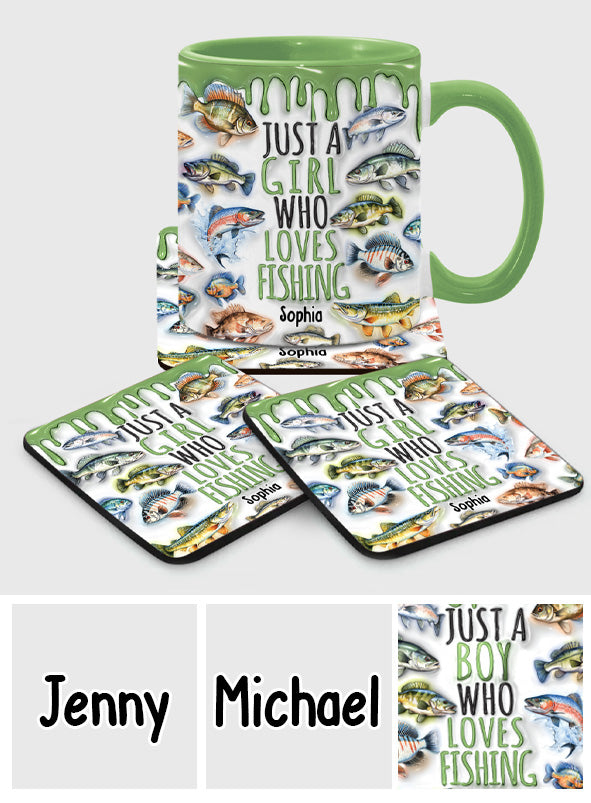 Just A Girl Who Loves Fishing - Personalized Fishing Accent Mug