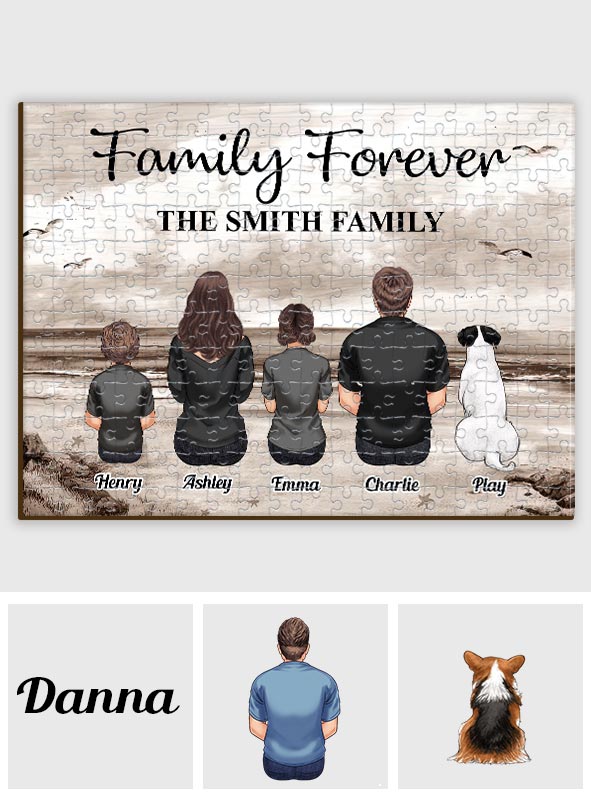 Family Forever Familia Por Siempre - Personalized Family Jigsaw Puzzle