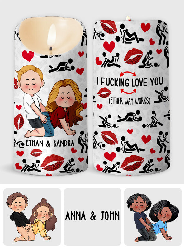 Ich liebe dich – Personalisierte, flammenlose Kerze für Paare