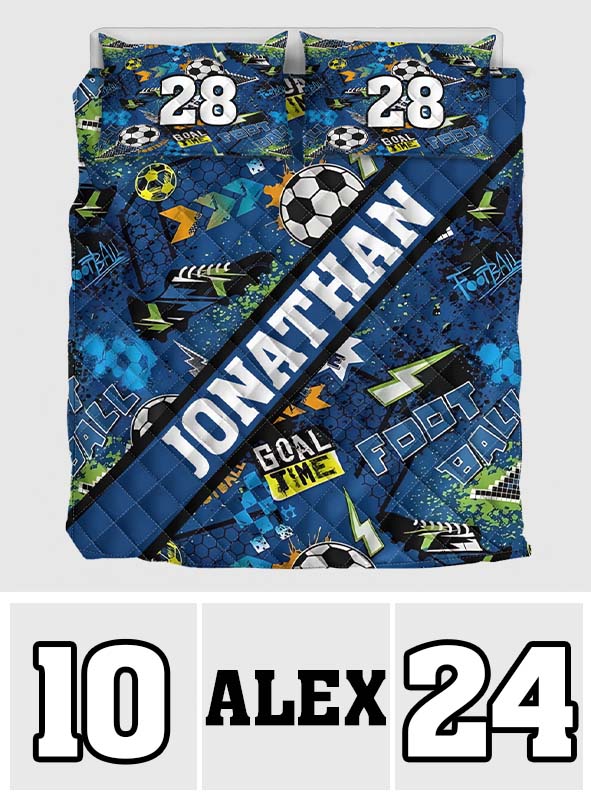 Goal Time - Personalized Soccer Quilt Set