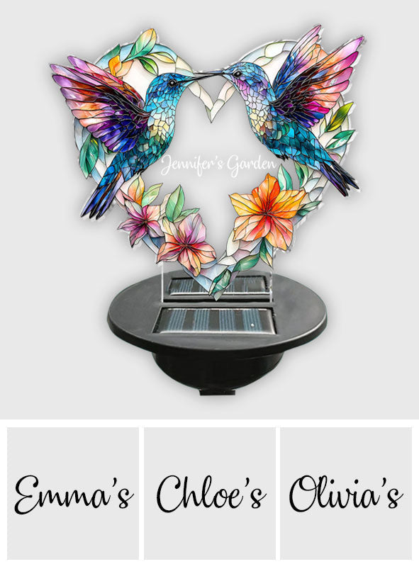Fröhlicher Kolibri – Personalisierte Kolibri-Garten-Solarleuchte