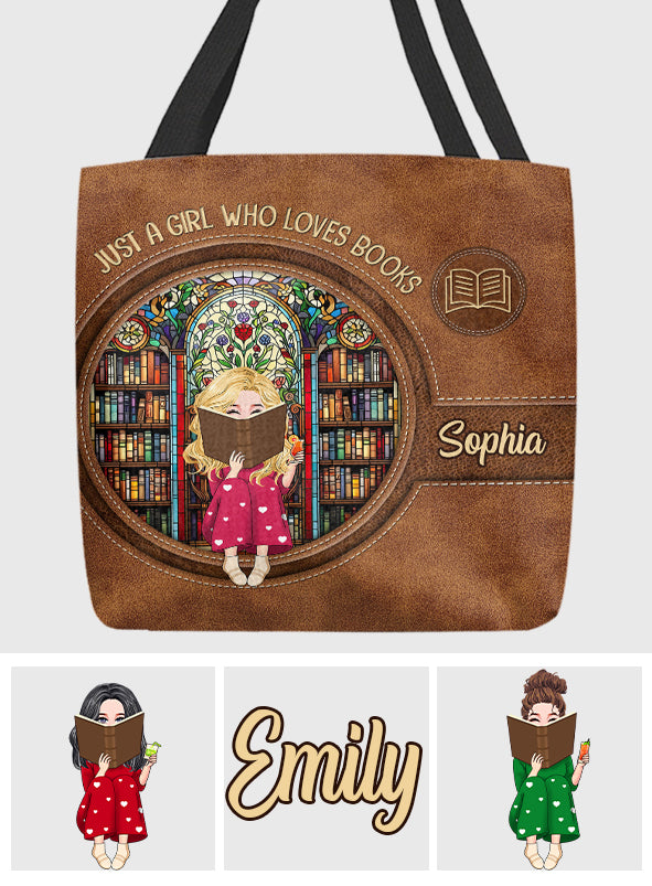 Just A Girl Who Loves Books - Personalized Book Tote Bag