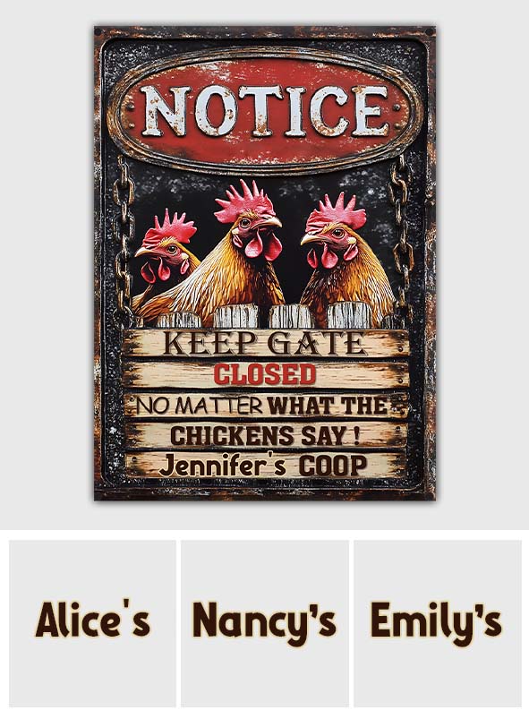 Welcome To My Coop - Personalized Chicken Rectangle Metal Sign