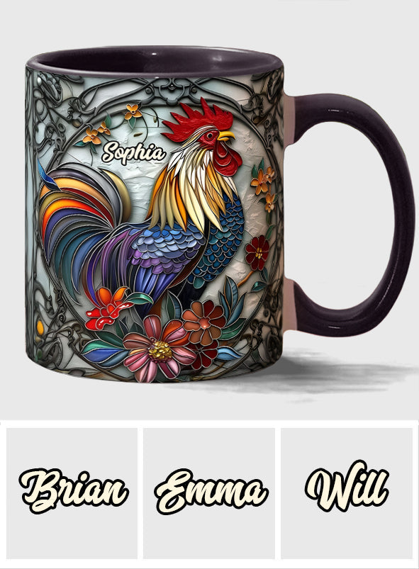 Cooler Hahn – Personalisierte Tasse mit Hühnermotiv