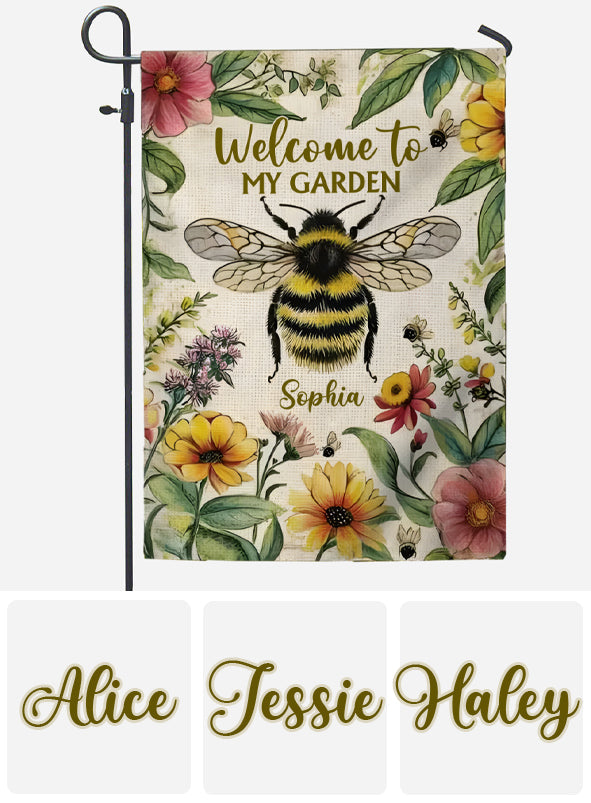 Willkommen in meinem Garten – Personalisierte Gartenflagge