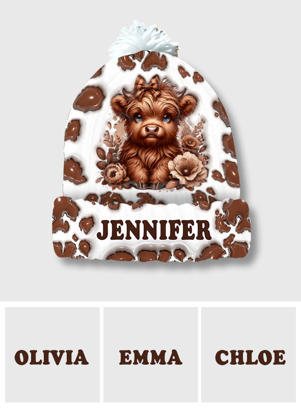 Wunderschöne Highland-Kuh - personalisierte Mütze