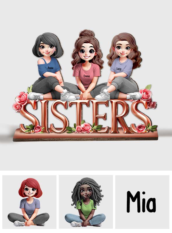 Schwestern - Personalisierte beste Freundin 1-lagige große freistehende