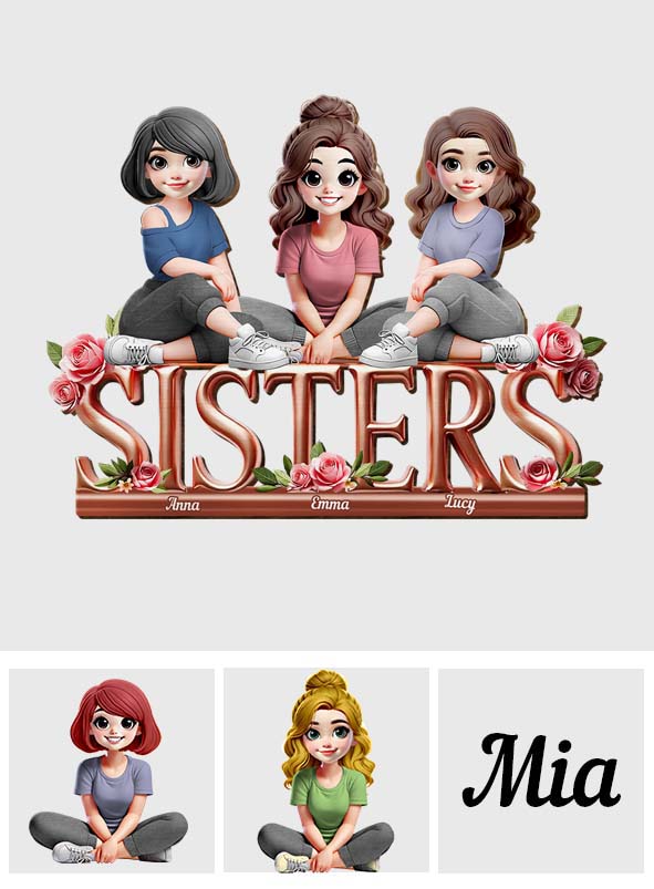 Schwestern – Personalisierter Auto-Sonnenblendenclip in Form der besten Freundin