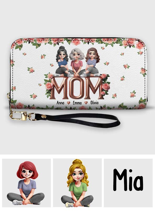 Best Mom Ever - Personalized Mother Leather Long Wallet