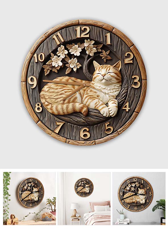 Katzenliebe - Katzen-Wanduhr