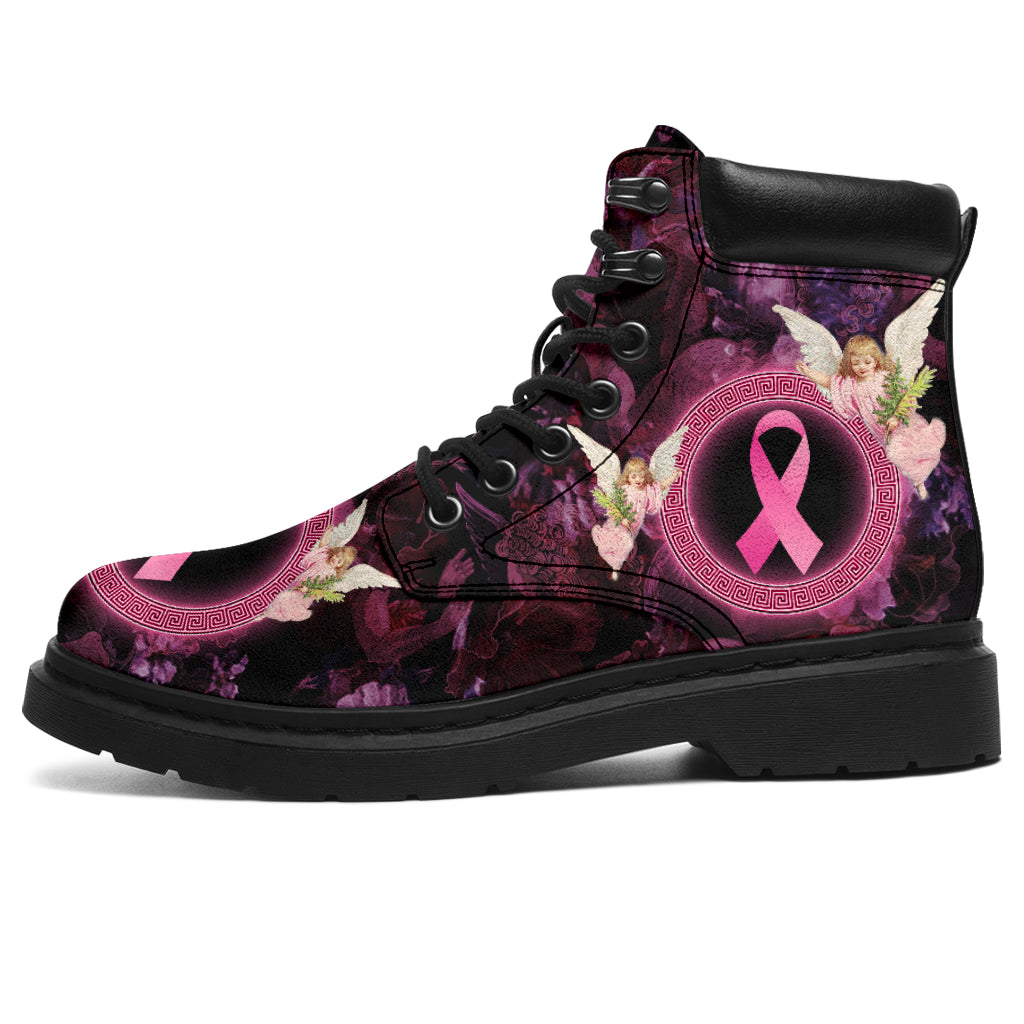 Faith Hope Love Angel Brustkrebs-Aufklärungsstiefel Ganzjahresstiefel 0622