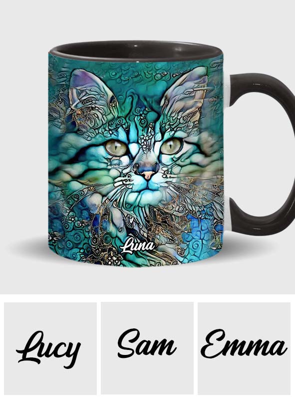 Beautiful Cat - Personalized Cat Accent Mug