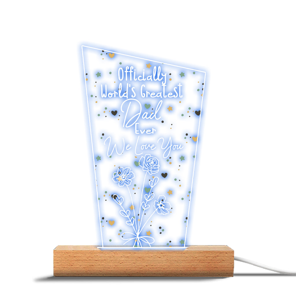Offiziell die beste Mama der Welt – Geschenk für Mama, Opa, Ehemann, Ehefrau, Oma, Papa – Personalisierte, geformte Leuchtplatte