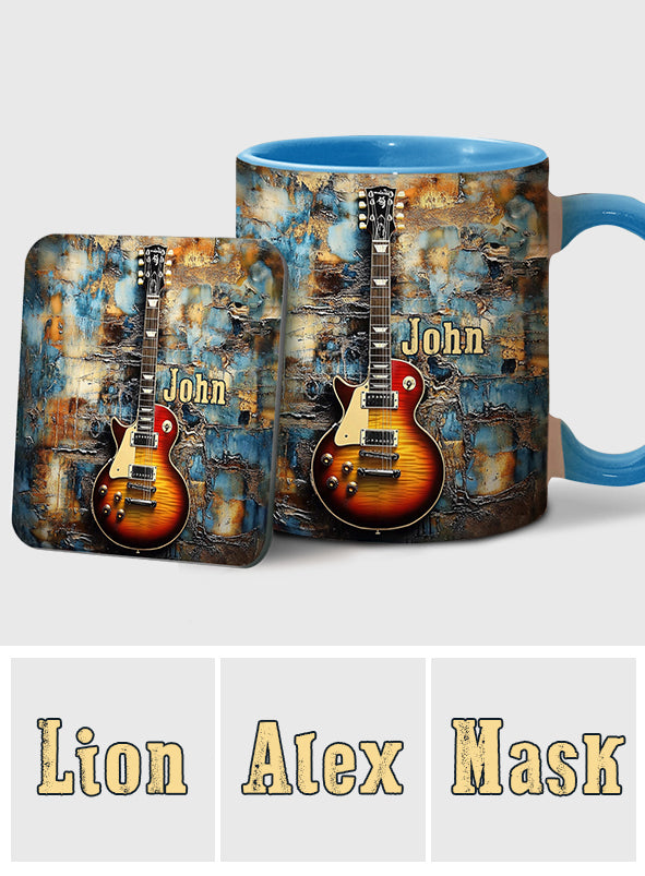 Vintage-E-Gitarre – personalisierte Tasse mit Gitarrenmotiv