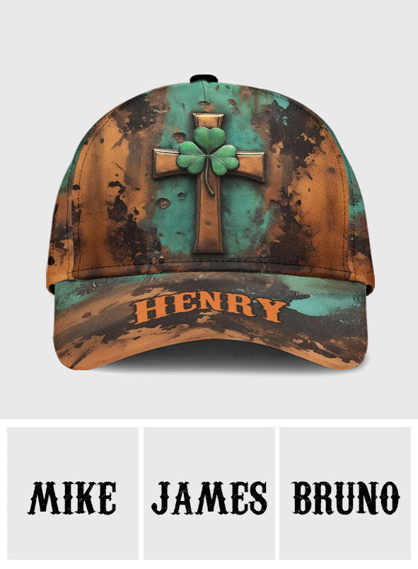 Vintage Irisches Kreuz - Personalisierte klassische St. Patrick's Day Kappe