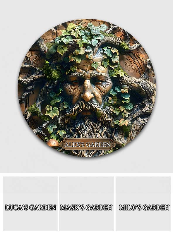 Mein Garten – Personalisiertes rundes Metallschild für Gartenliebhaber