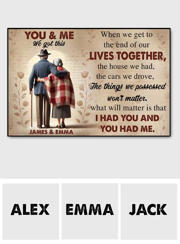 Geschenk zum Jahrestag für ältere Paare, Valentinstagsgeschenk – Personalisierte Leinwand und Poster für Paare